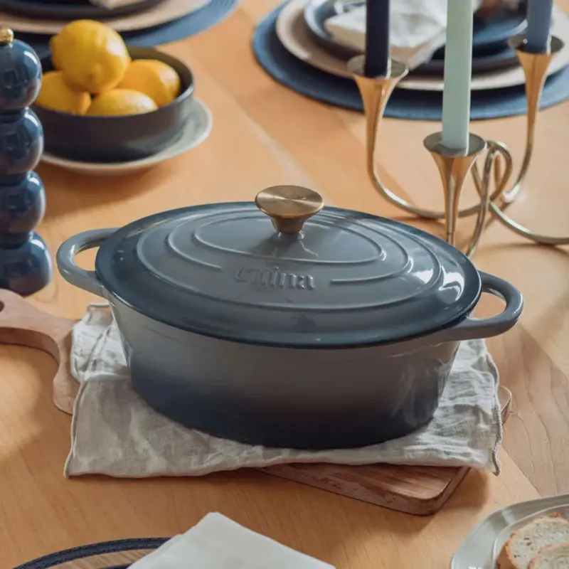 28 Cm Oval Dutch Oven – Cuina Cast Iron Braising Pot 1