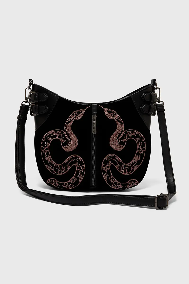 Adder Crossbody Bag – Black And Mauve Accents 1