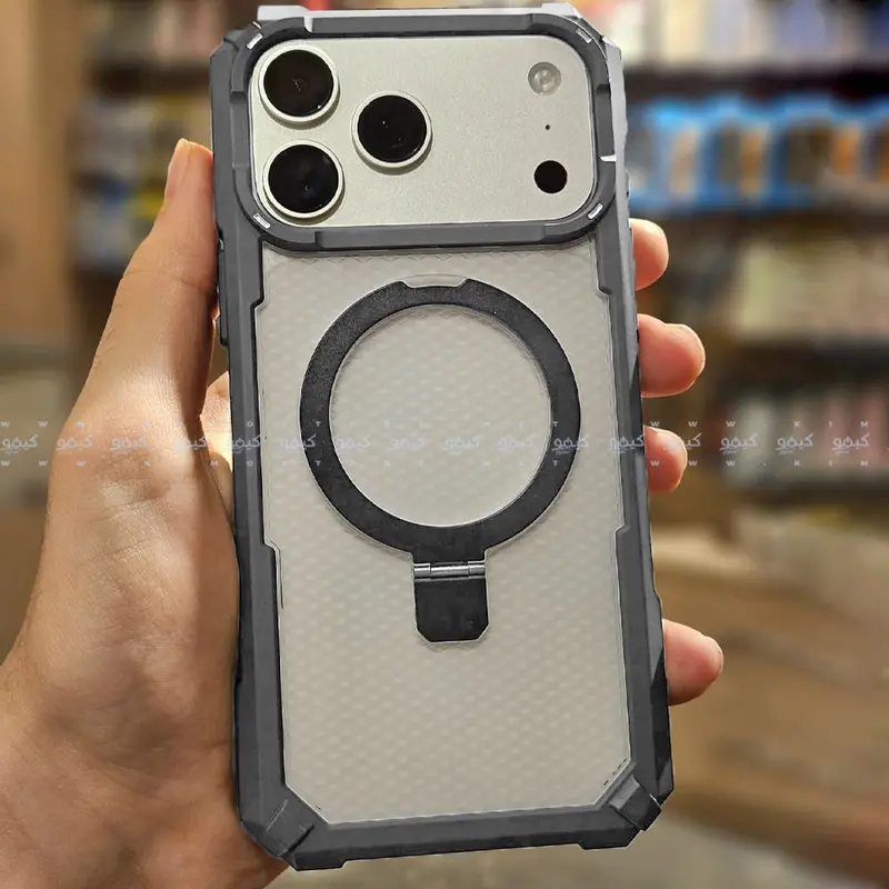 Armor Drop-Resistant Transparent Iphone 17 Pro Max Case — Built-In Kickstand, Crystal-Clear Finish 1