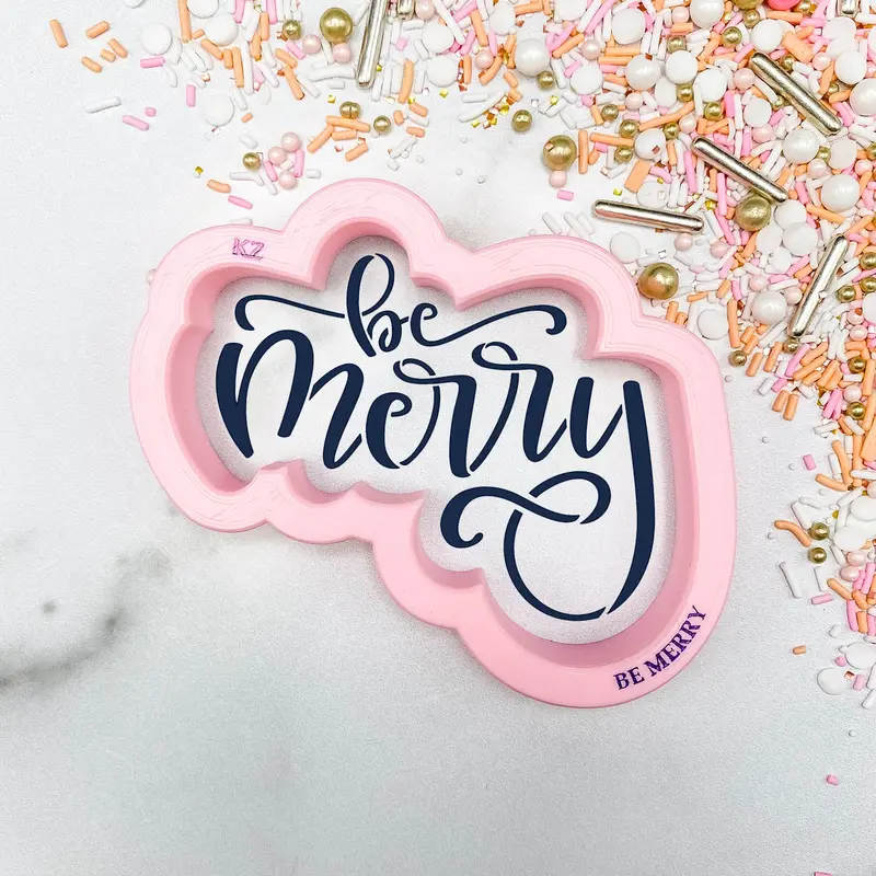 'Be Merry' Holiday Cookie Cutter And Stencil Set 1