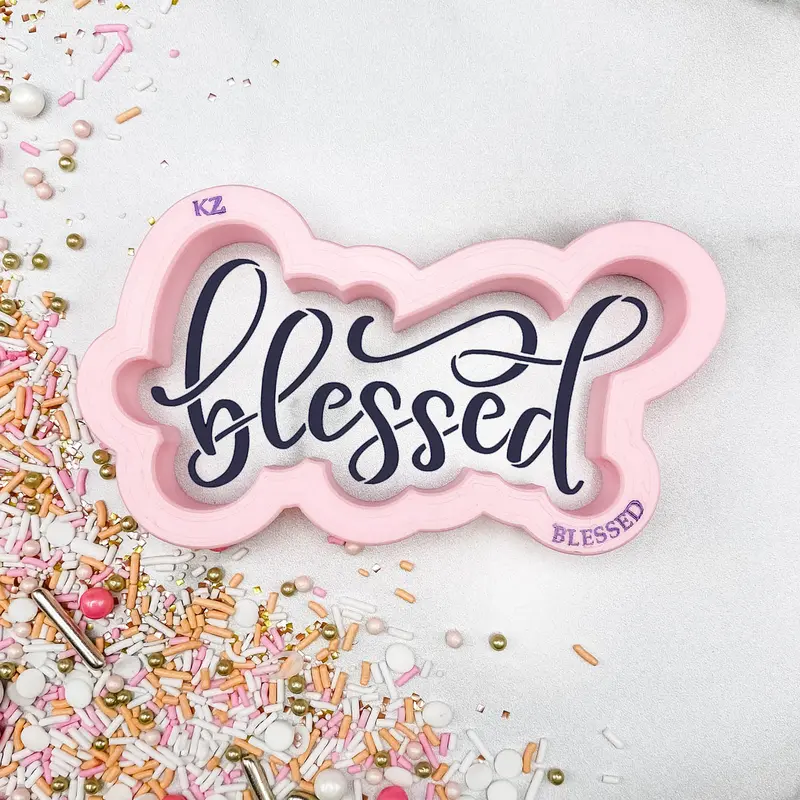 'Blessed' Themed Cookie Cutter And Stencil Kit 1