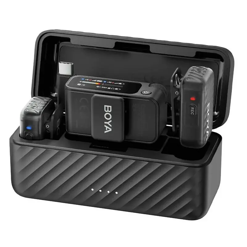 Boya Boyamic 2-01 Wireless Lavalier Mic System — Dual-Channel, 2.4Ghz, Black 1