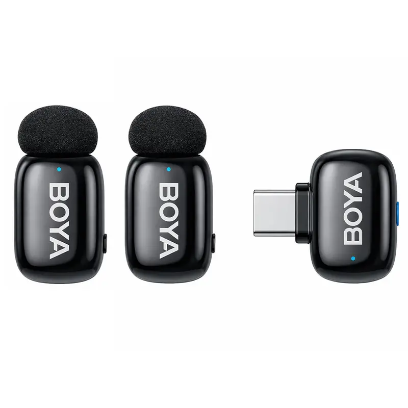 Boya By-M2-04 Wireless Lavalier Mic System – Dual-Channel 2.4Ghz Usb-C Receiver 1