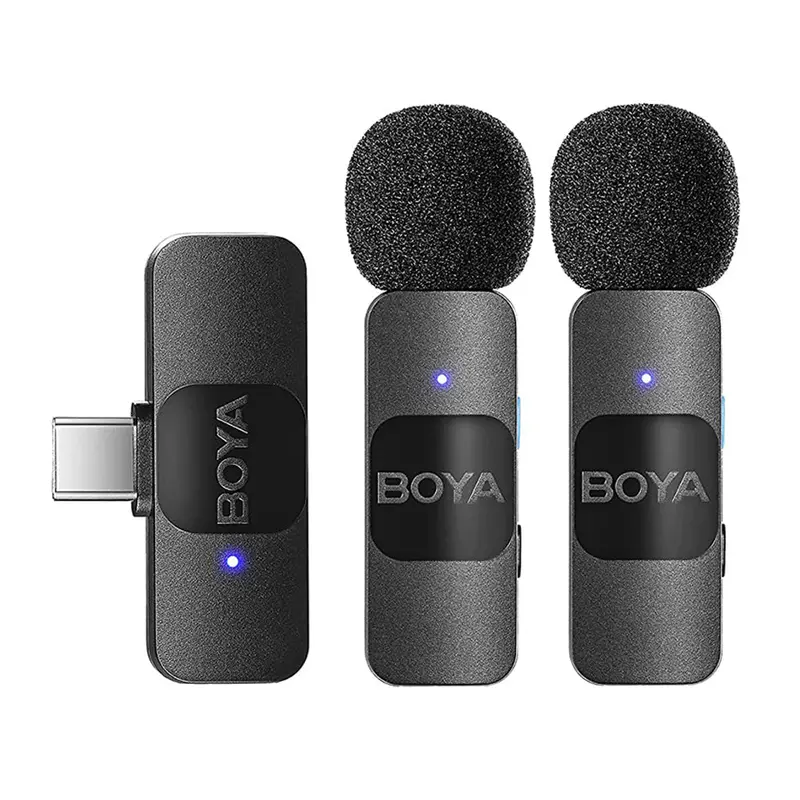 Boya By-V20 Wireless Lavalier Mic System – Type-C, Dual-Channel, 2.4Ghz 1