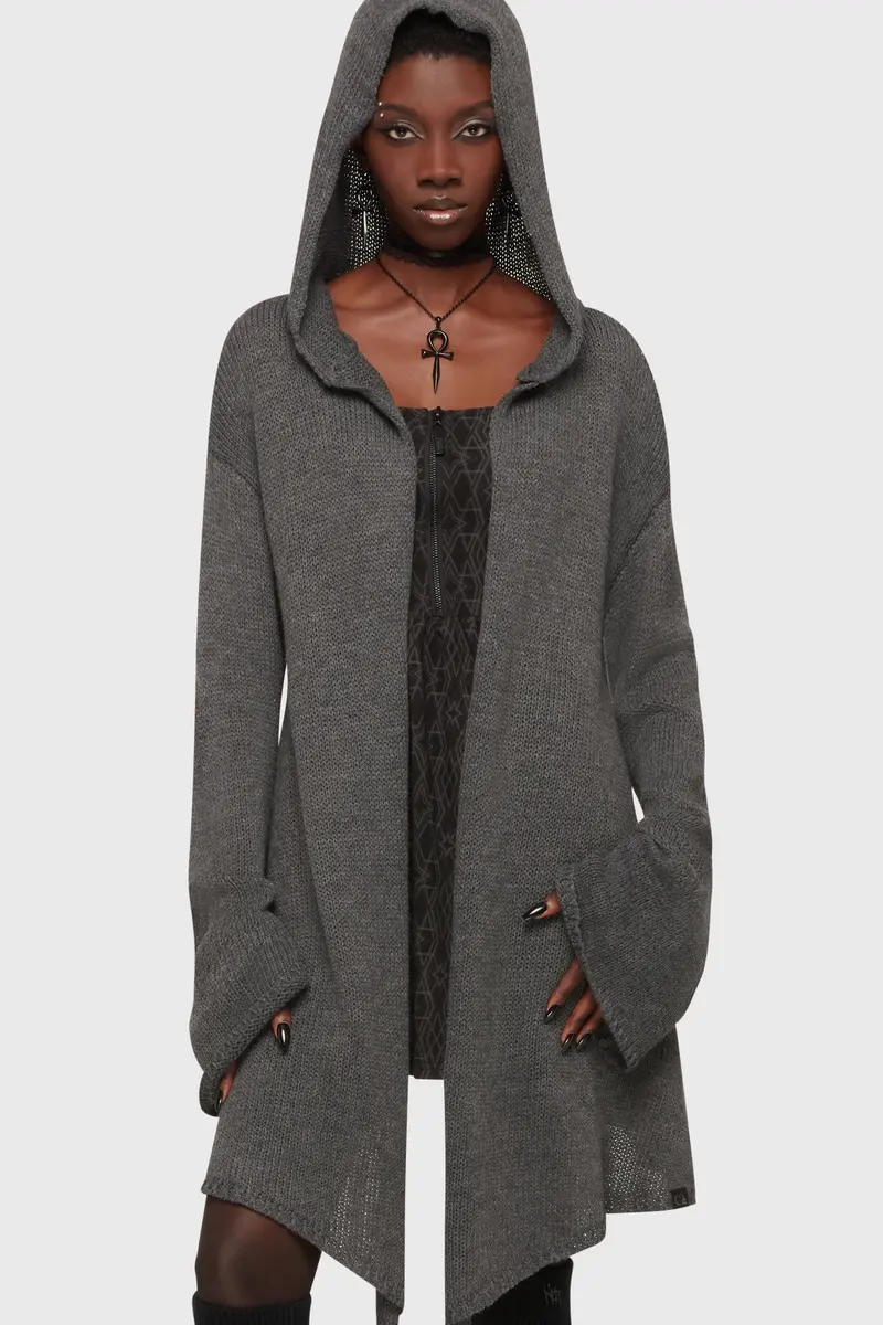 Forget Wishing Textured Knit Cardigan – Grey 1