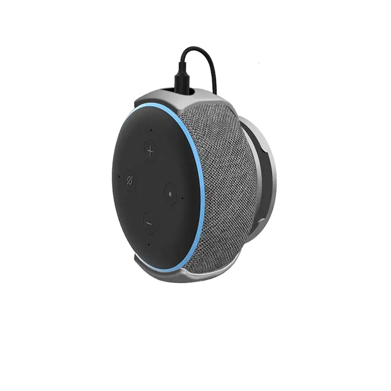 Foso Gray Wall-Mount Bracket For Alexa Echo Dot 3Rd Gen – Built-In Cord Organizer For Kitchen, Bedroom, Or Bathroom 1