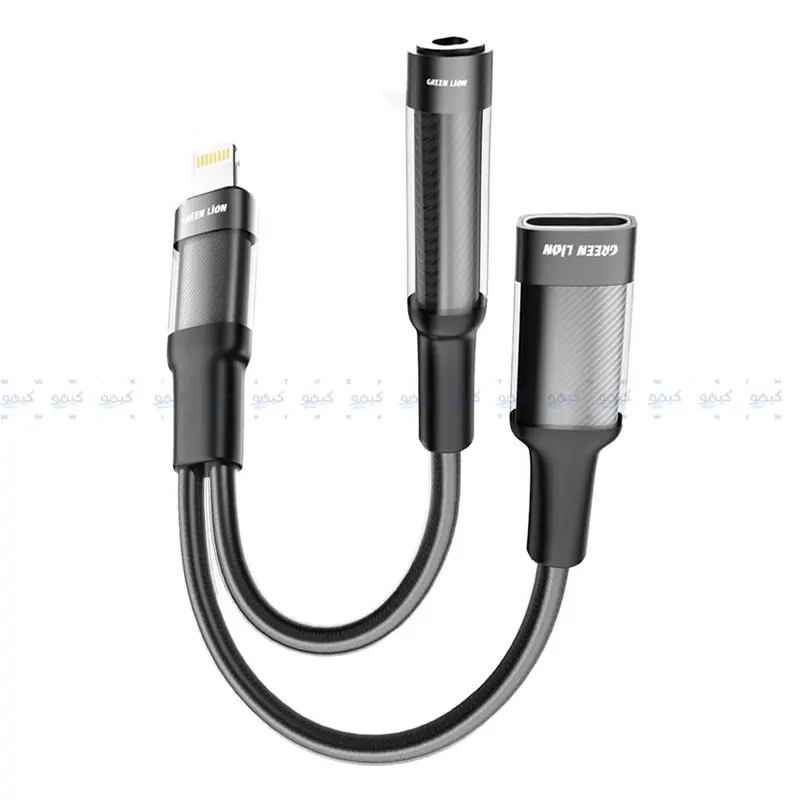 Green Lion Gnearadltlauxbk Lightning Converter – Male-To-Female + 3.5Mm Audio Adapter 1