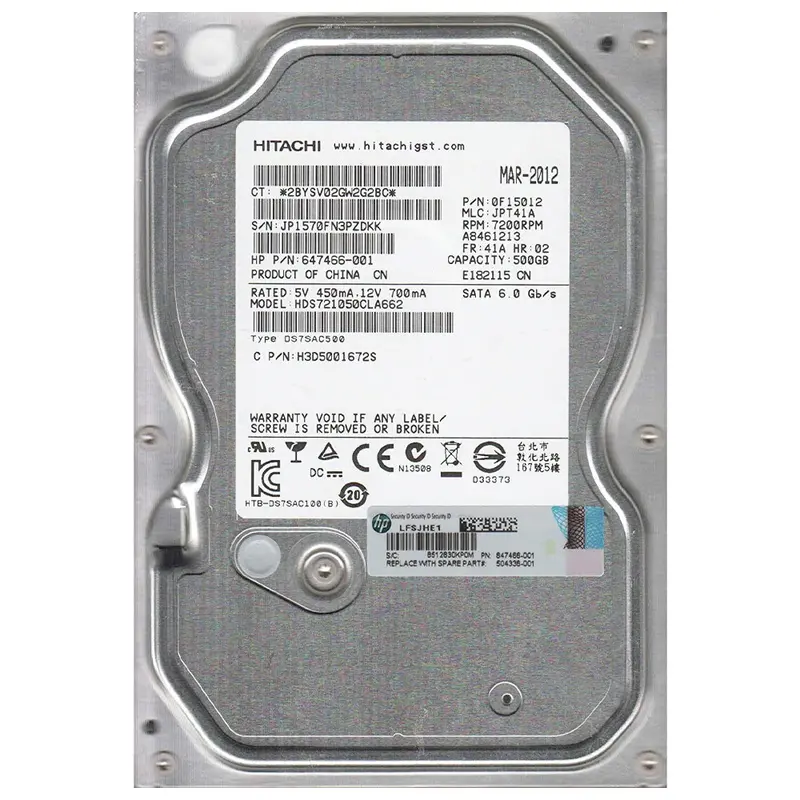 Hitachi 500Gb 3.5" Sata Hdd – Original Used Internal Hard Drive For Desktop Pcs 1