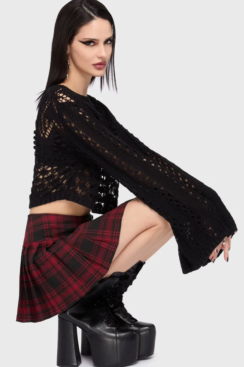 Midnight Vale Cropped Sweater In Soft Knit Texture 1
