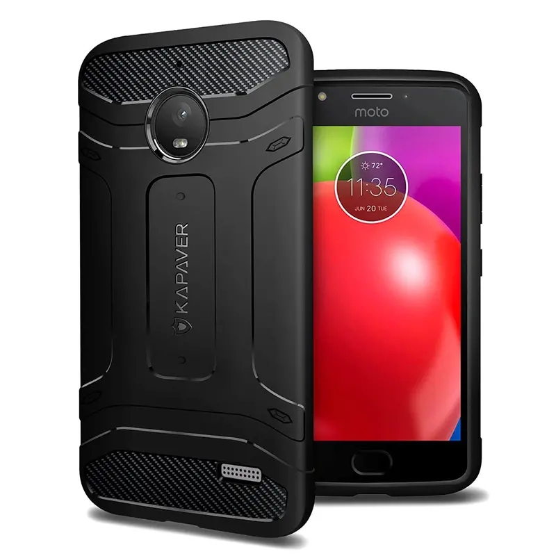 Moto E4 Rugged Shockproof Black Back Cover 1