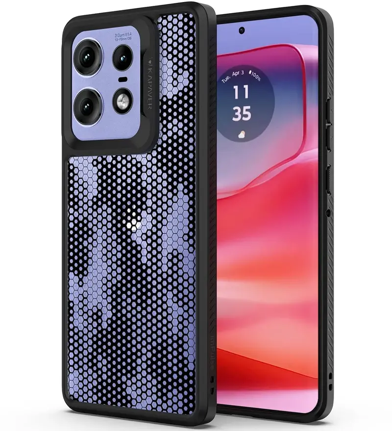 Moto Edge 50 Pro Protective Case – Impulse Honeycomb Design In Black 1