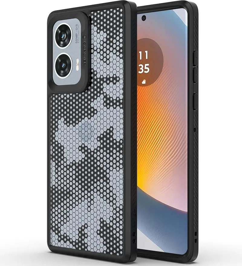 Motorola G85 5G Honeycomb Design Back Cover – Impulse Series Protective Case 1