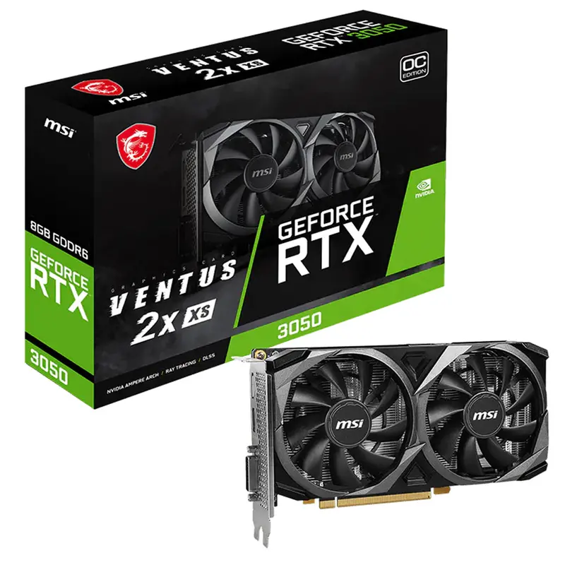 Msi Geforce Rtx 3050 Ventus 2X Xs Oc 8Gb Gddr6 Graphics Card 1