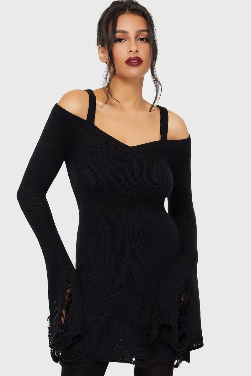 Night Widow Mini Dress – Sleek Bodycon Silhouette 1