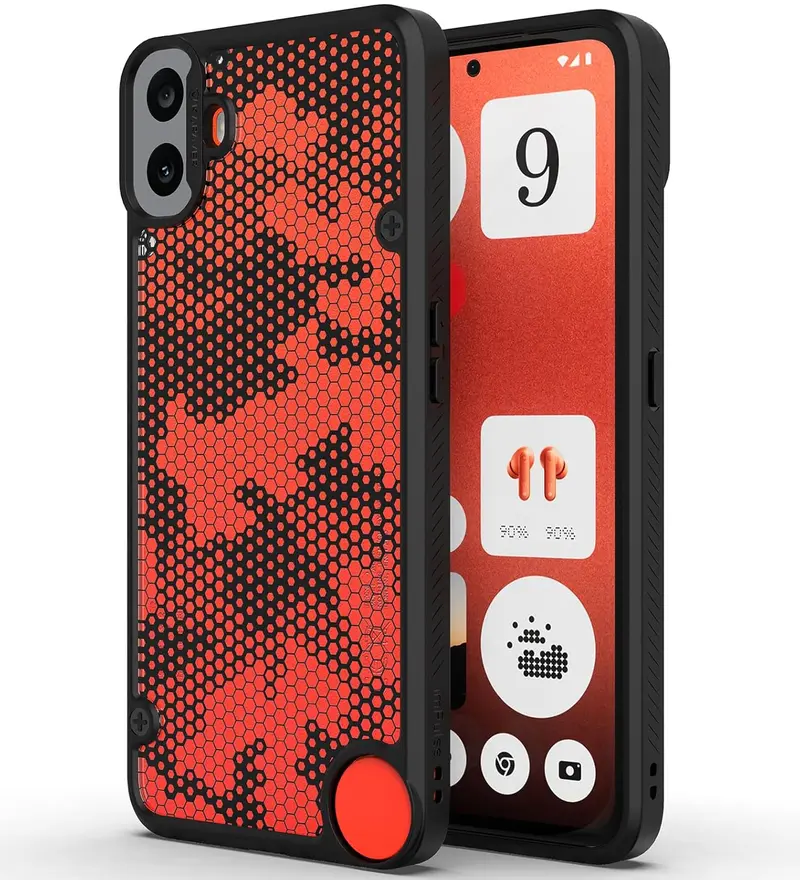 Nothing Cmf Phone 1 Protective Back Cover – Impulse Series, Black Honeycomb Texture 1