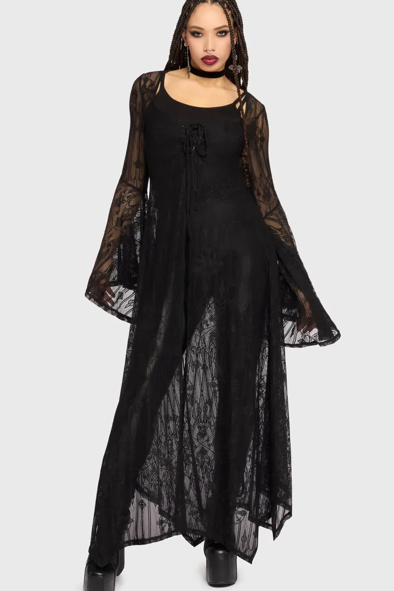 Shadow Queen Duster Coat – Oversized Lightweight Layer 1