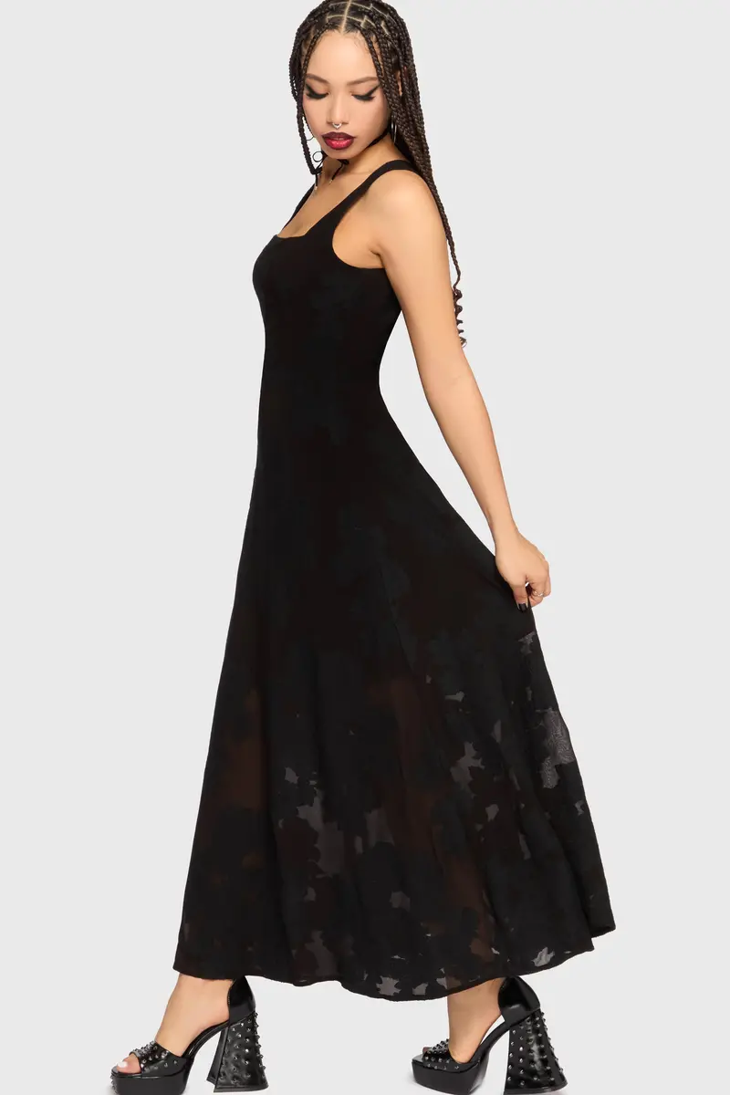 The Hollow Jacquard-Weave Maxi Dress 1