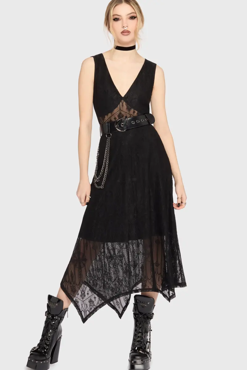 Vesper Wraith Midi Dress – Ethereal Half-Length Silhouette 1