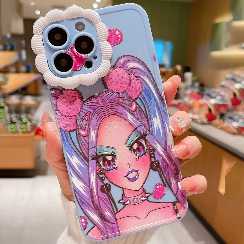 Y2K Retro Cartoon Girl Iphone Case – Nostalgic Aesthetic Vinyl-Style Design 1